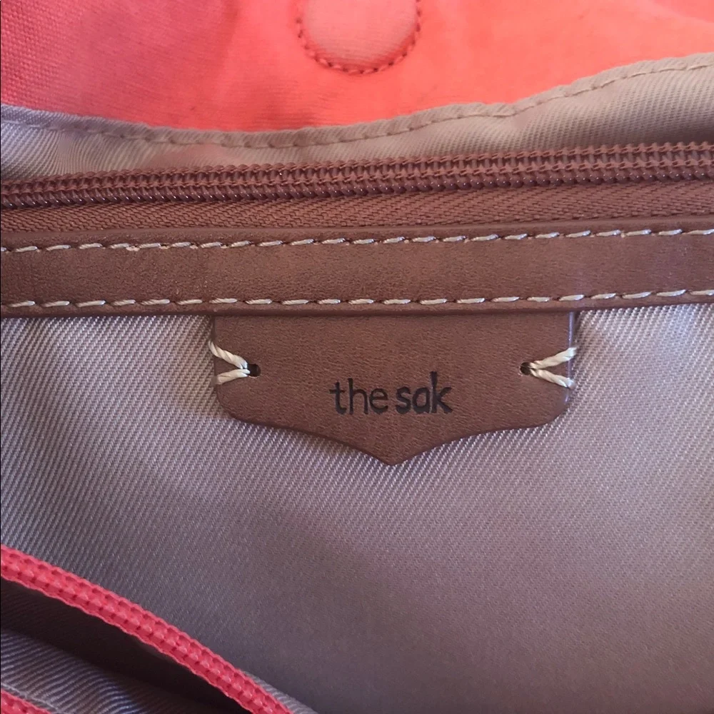The Sak Huntley Hobo Orange Pebbled Leather Shoulder Bag